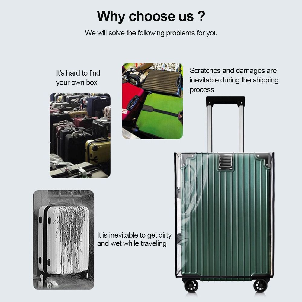 Waterproof Suitcase Cover Protector - Wytrzymały, w pełni przezroczysty pokrowiec ochronny