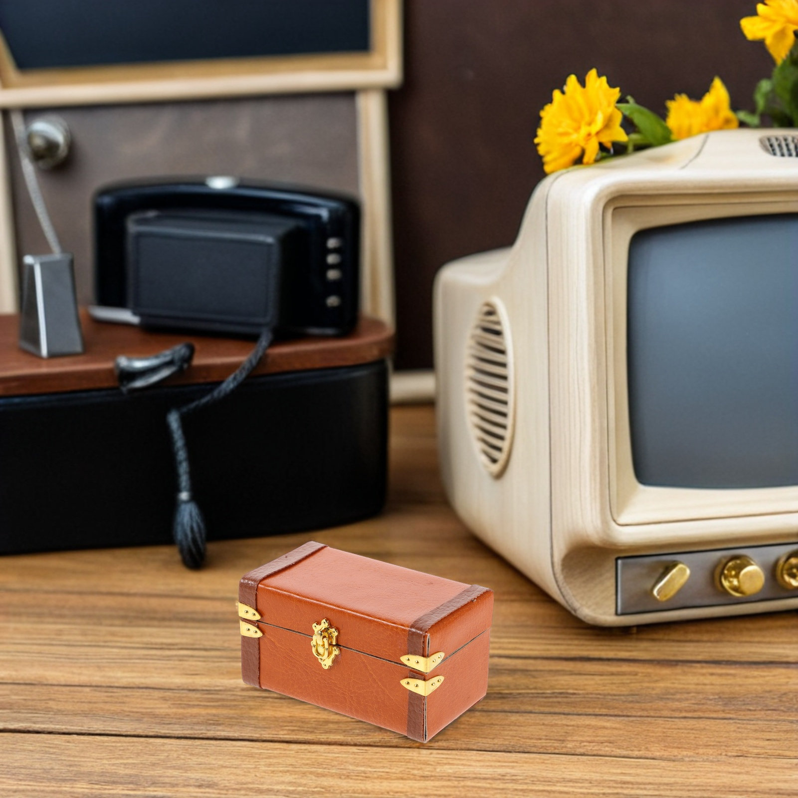 Retro Vintage Trunk Suitcase - Miniaturowa walizka podróżna w stylu vintage,