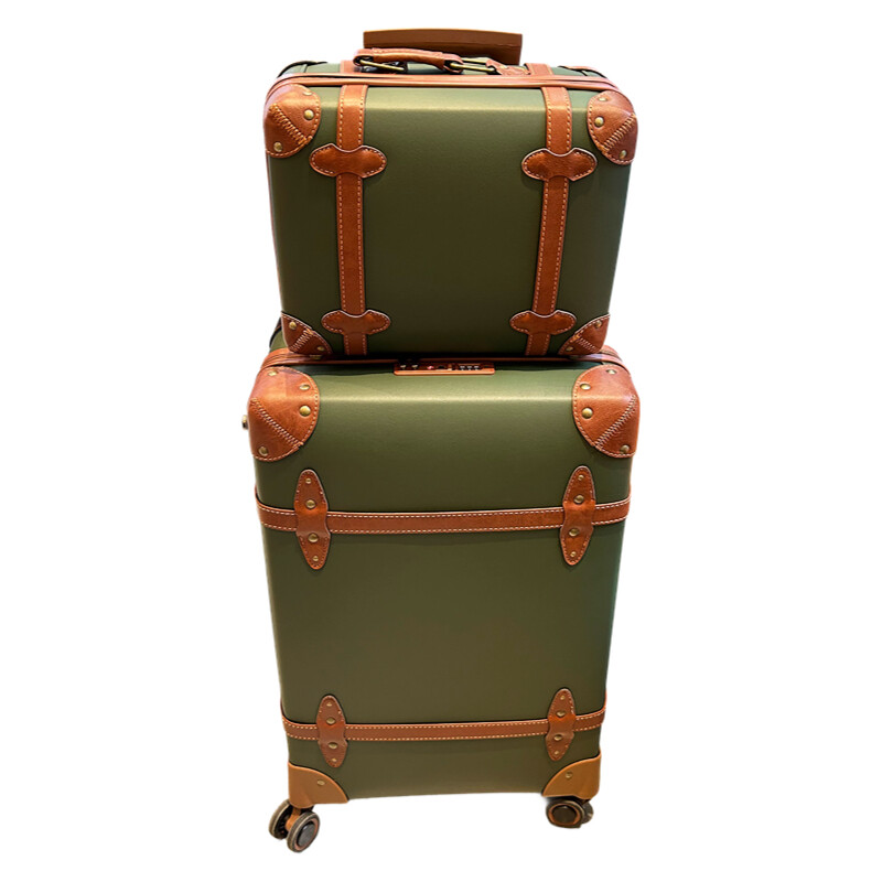 Retro Vintage Trunk Suitcase - Walizka ze skóry PU w stylu