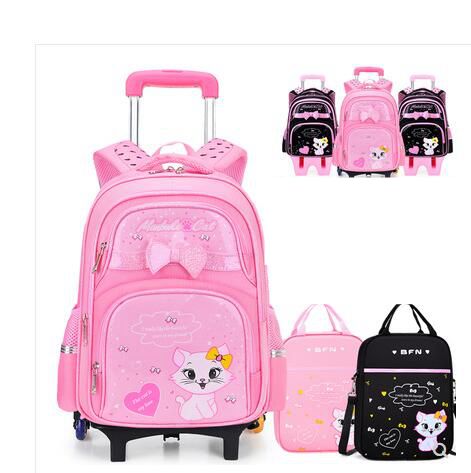 Foldable Rolling Luggage Bag - Szkolne plecaki na kółkach Zestaw szkolnych