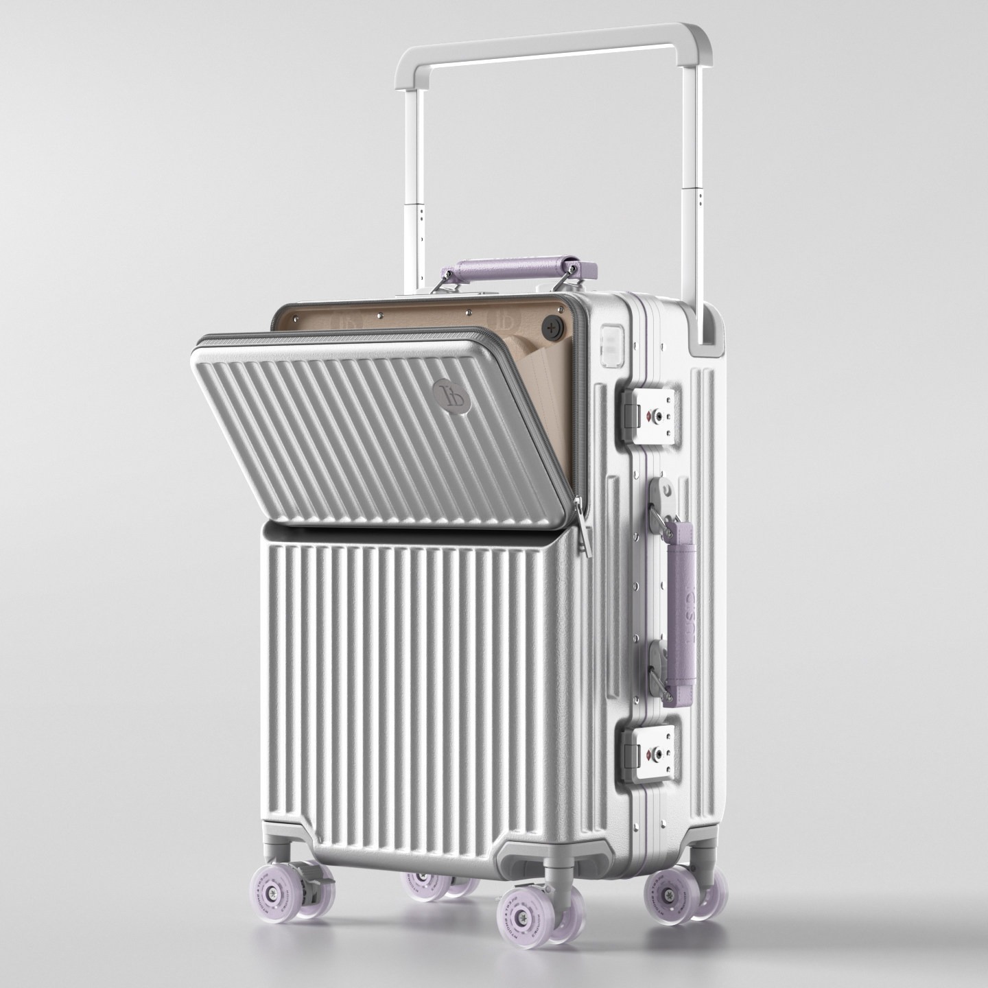 Aluminum Frame Carry On Luggage - Walizka z otwieranym przodem, szerokim uchwytem,