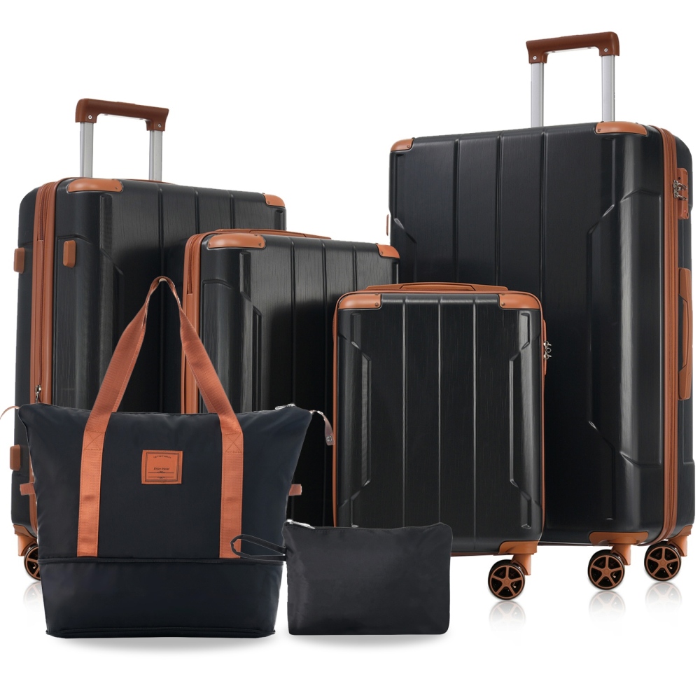 Expandable Hard Shell Luggage Set - Zestawy walizek typu hardshell, 6-częściowy zestaw