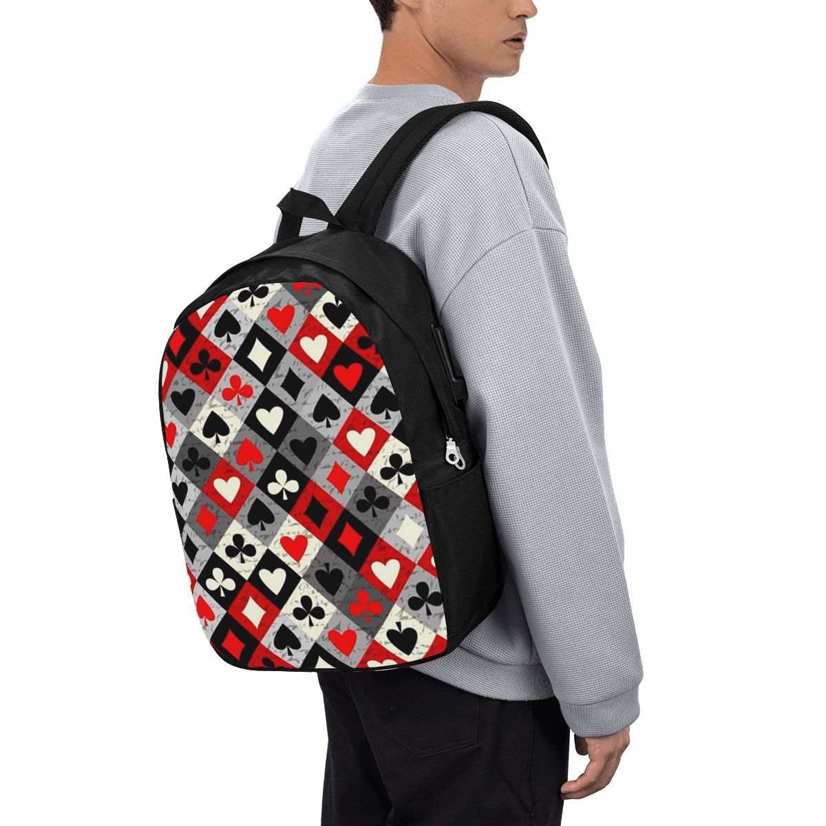 Travel Bags - Plecak z nadrukiem kart do pokera,
