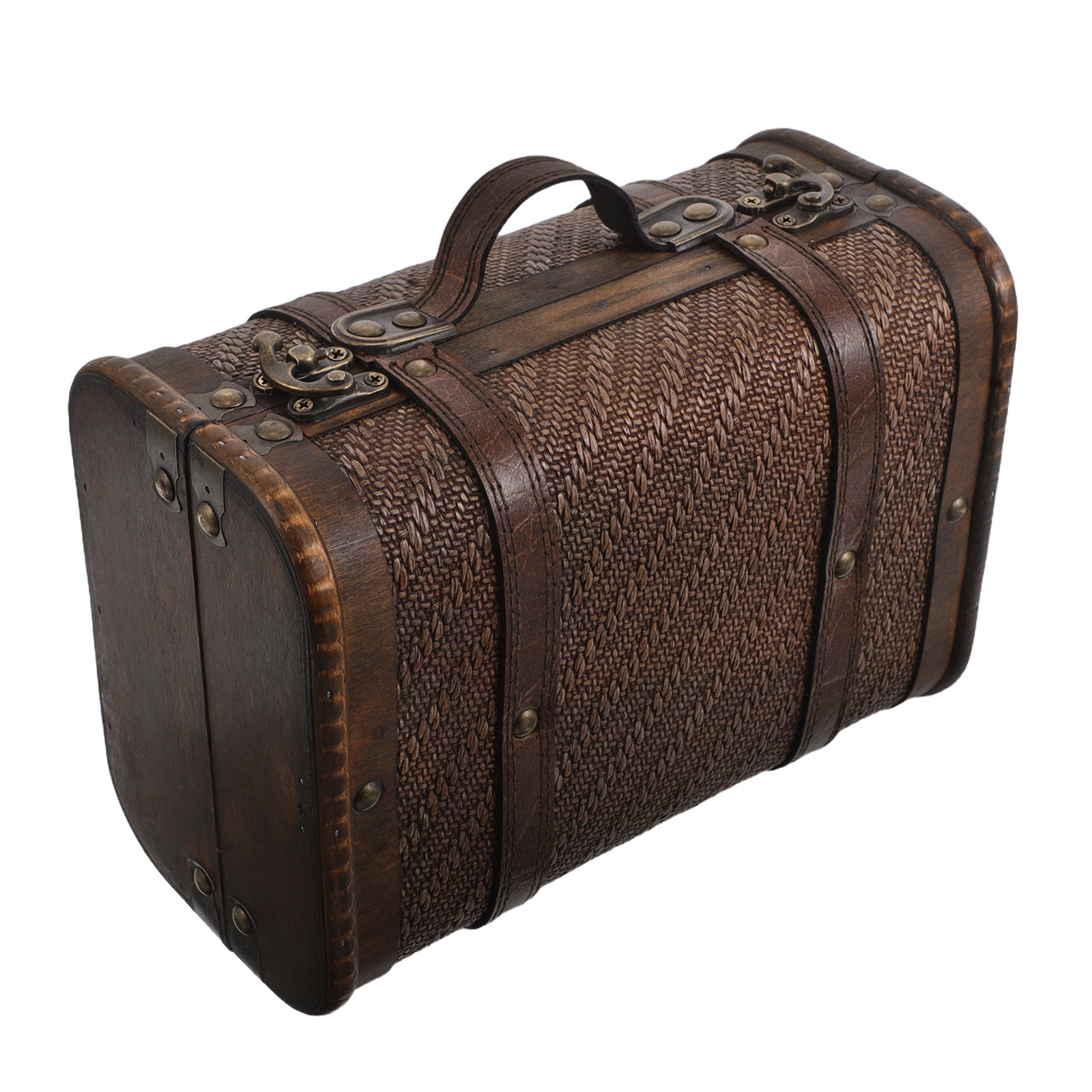 Retro Vintage Trunk Suitcase - Retro drewniany pojemnik do przechowywania, dekoracyjna