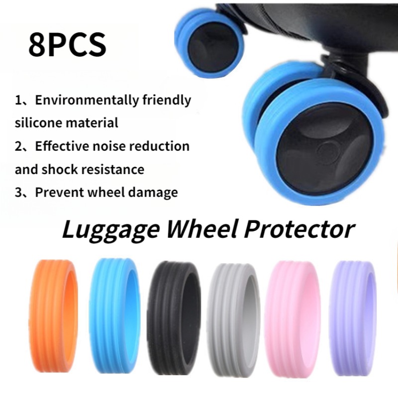 Silent Replacement Luggage Wheels - 8 szt. Ciche gumowe nakładki na
