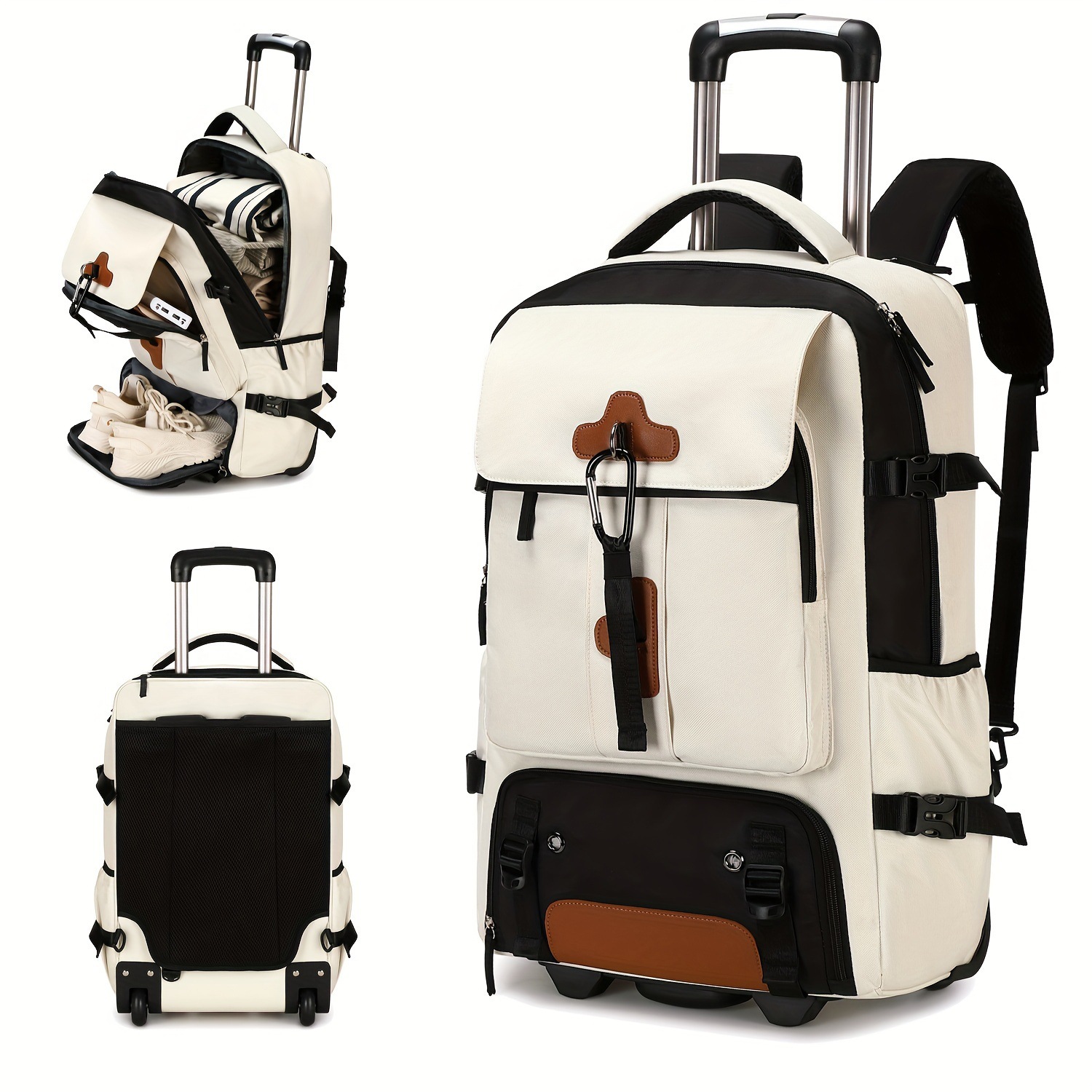 Foldable Rolling Luggage Bag - Plecak na kółkach o dużej pojemności,