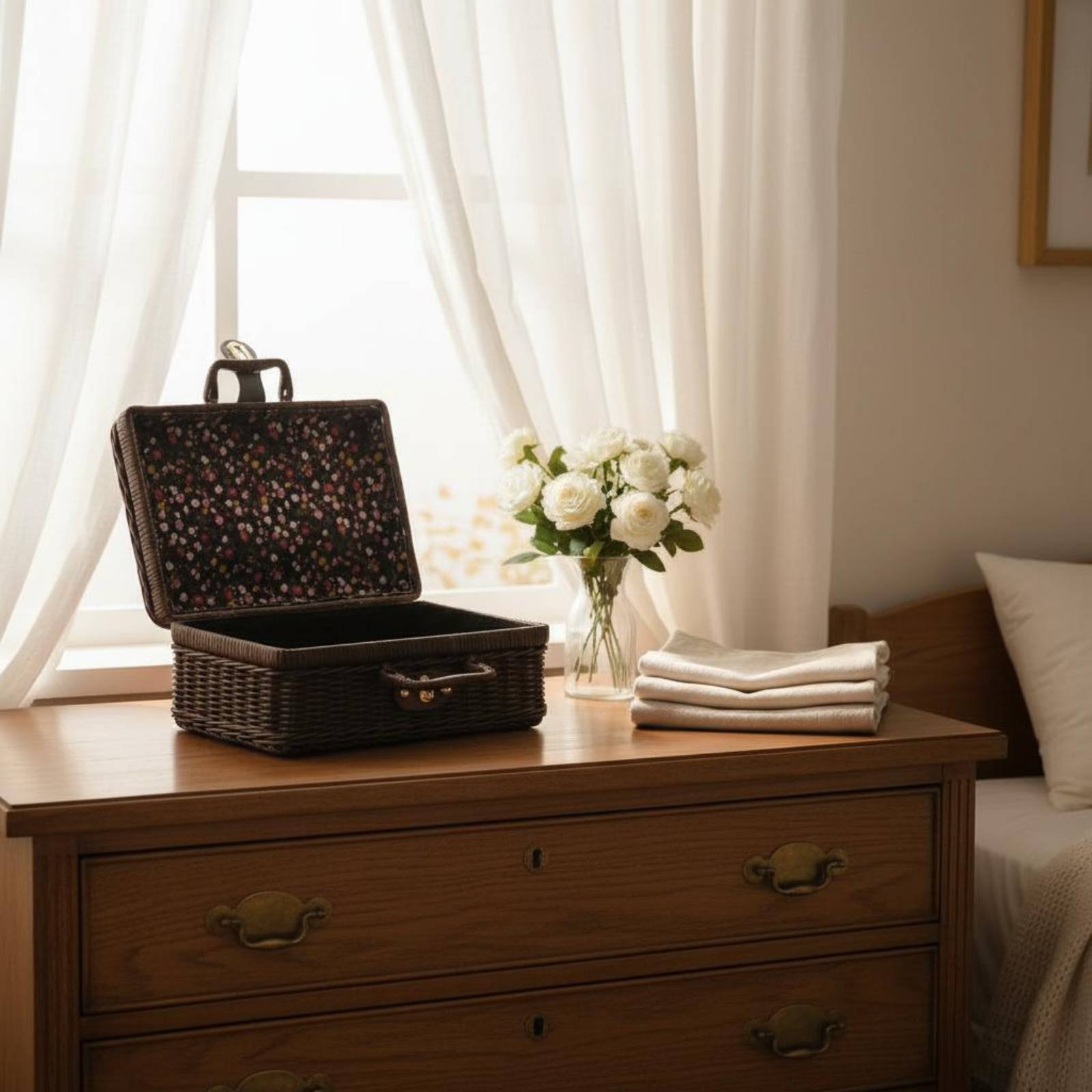 Retro Vintage Trunk Suitcase - Walizka w stylu vintage z uchwytem,