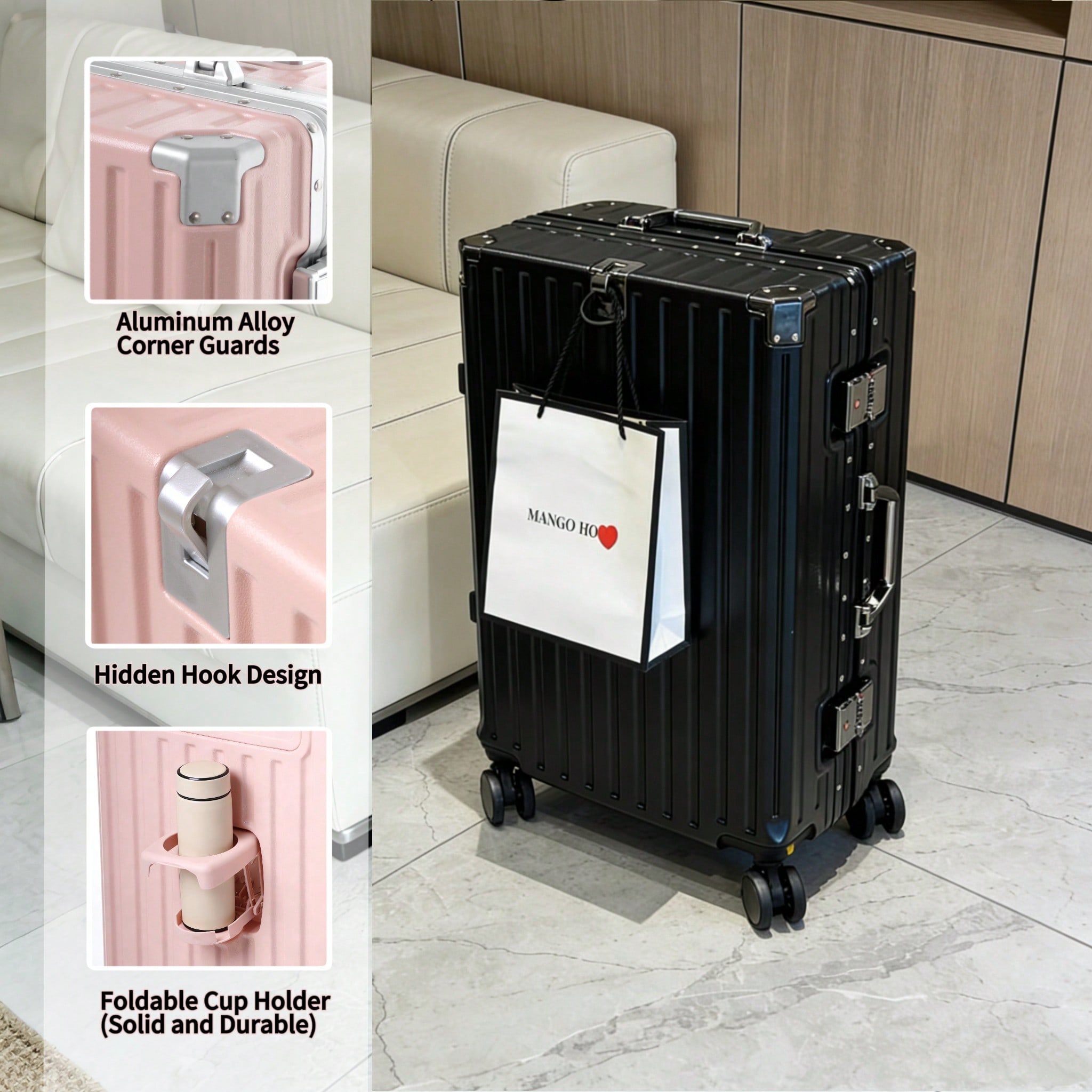 Aluminum Frame Carry On Luggage - Walizka podręczna 20