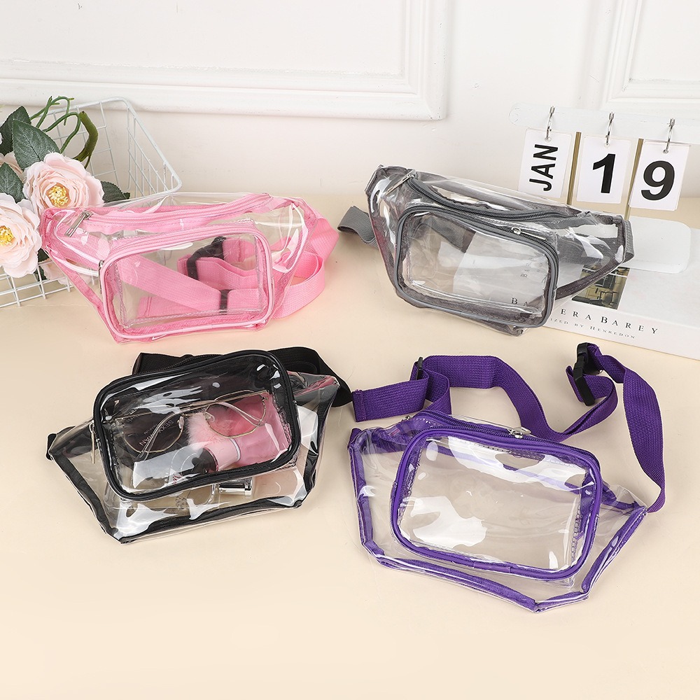 Handbags - Przezroczysta saszetka biodrowa z PVC, wielokolorowa,