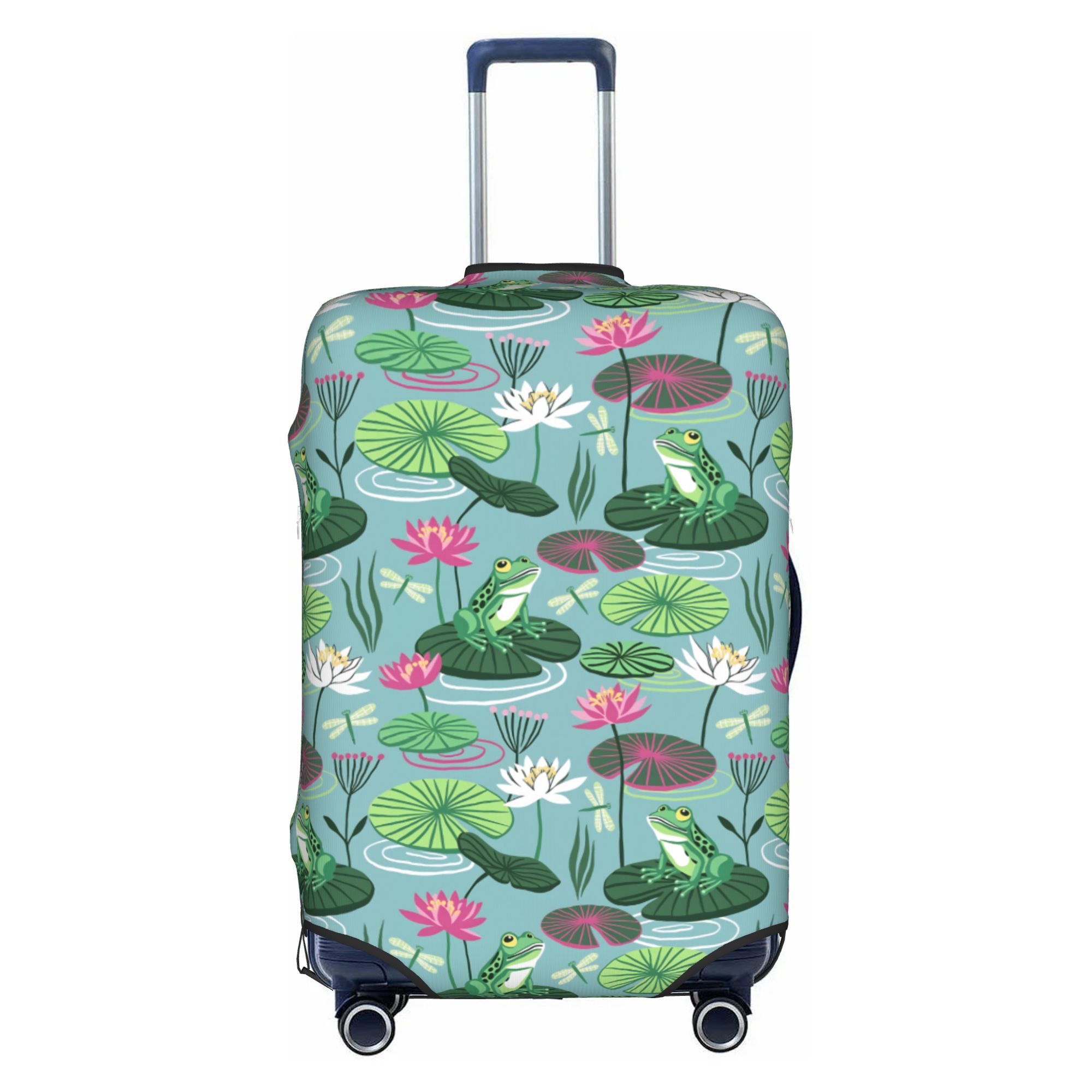 Waterproof Suitcase Cover Protector - Pokrowiec na walizkę z motywem żab