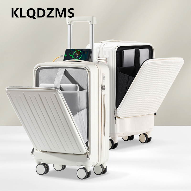 Front Opening Laptop Luggage 24 Inch - KLQDZMS 20-calowa walizka z ładowarką, otwierana