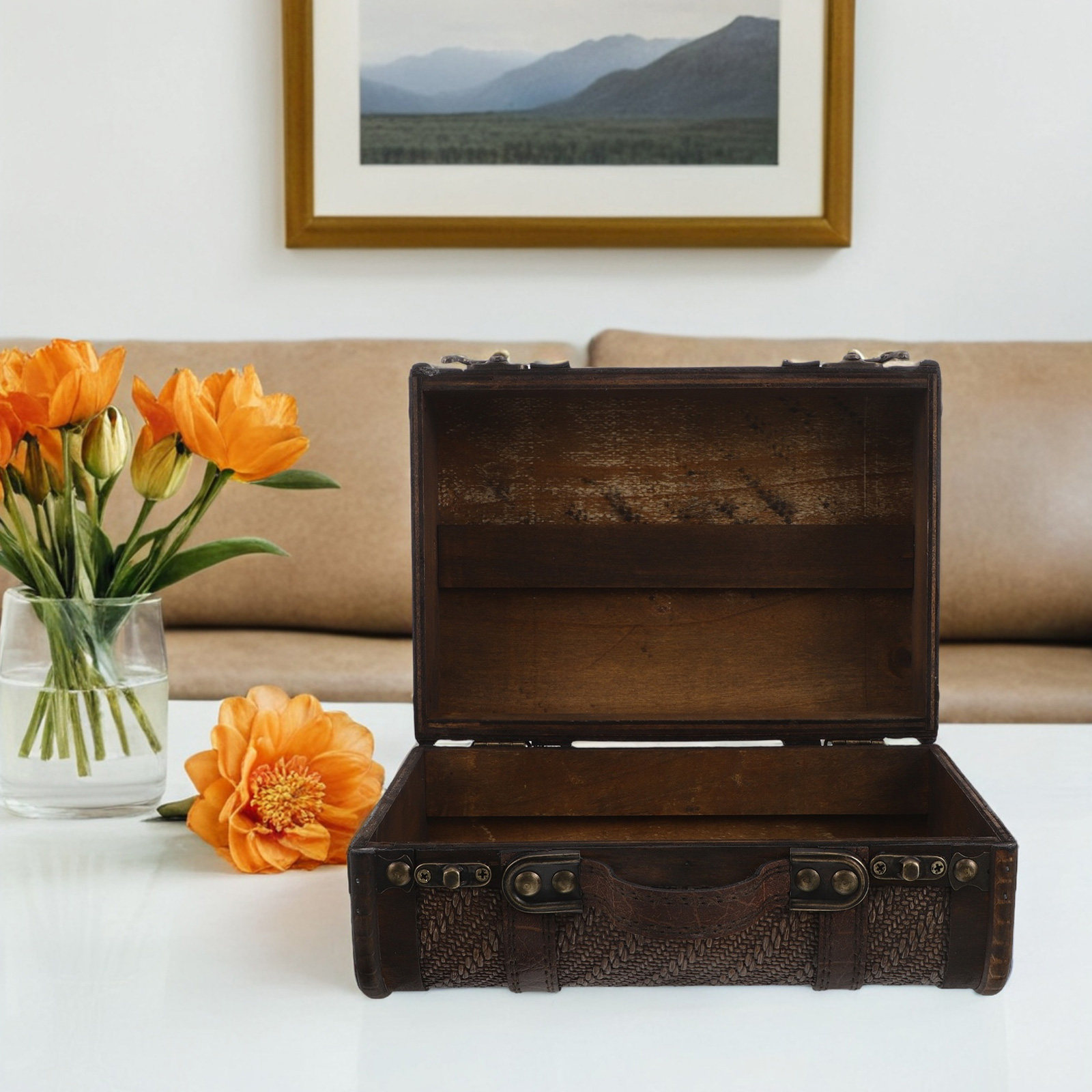 Drewniana walizka vintage jako – Retro Vintage Trunk Suitcase recenzja i cena