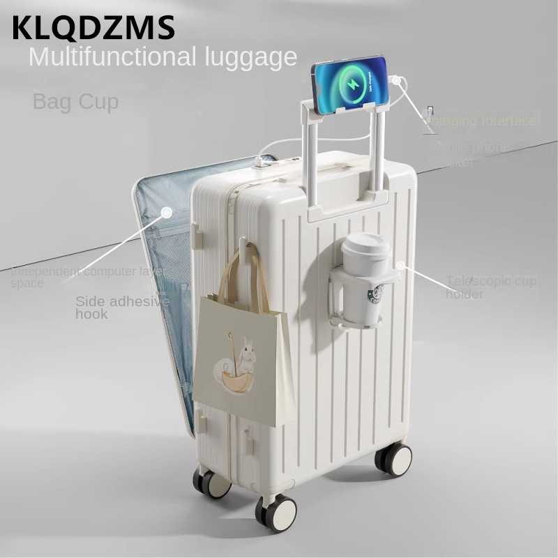 Walizka KLQDZMS wysokiej jakoś – Front Opening Laptop Luggage 24 Inch recenzja i cena