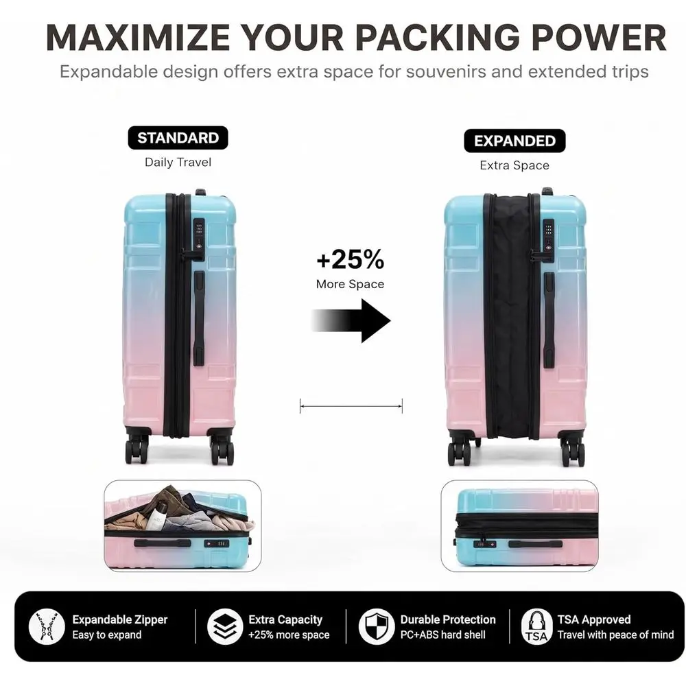 5-częściowy zestaw walizek z t – Expandable Hard Shell Luggage Set recenzja i cena