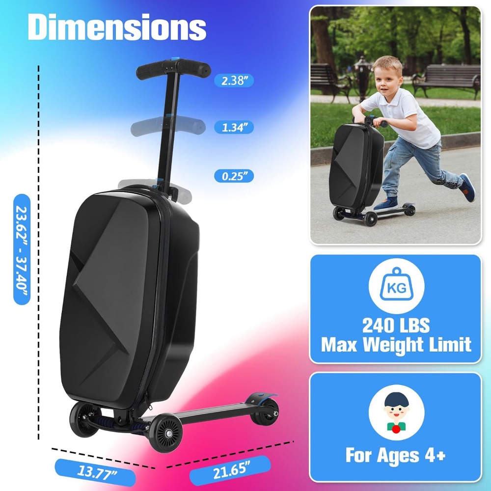 Walizka-skuter dla dzieci: Lek – Kids Ride On Suitcase Scooter recenzja i cena