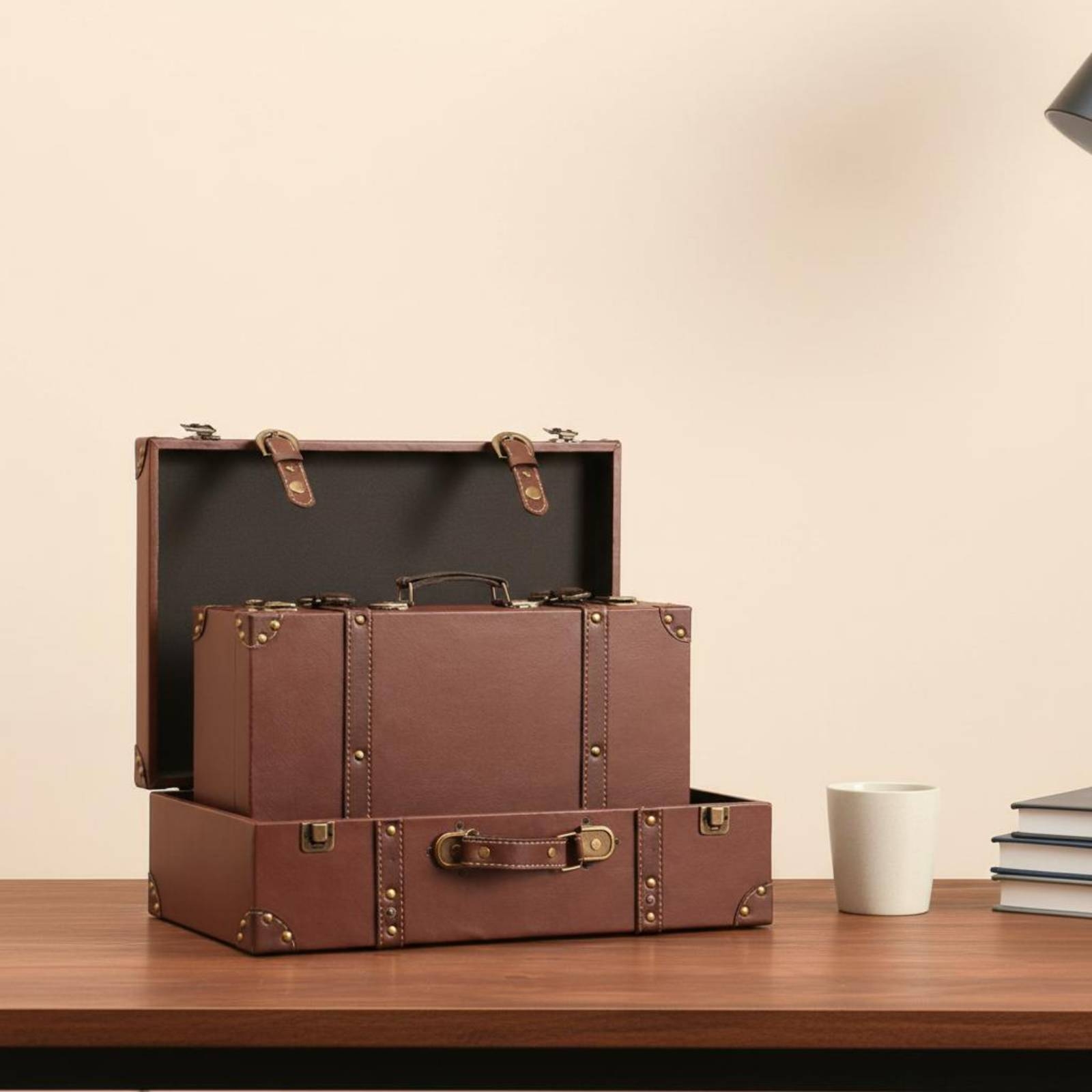 Walizka w stylu vintage, skórz – Retro Vintage Trunk Suitcase recenzja i cena