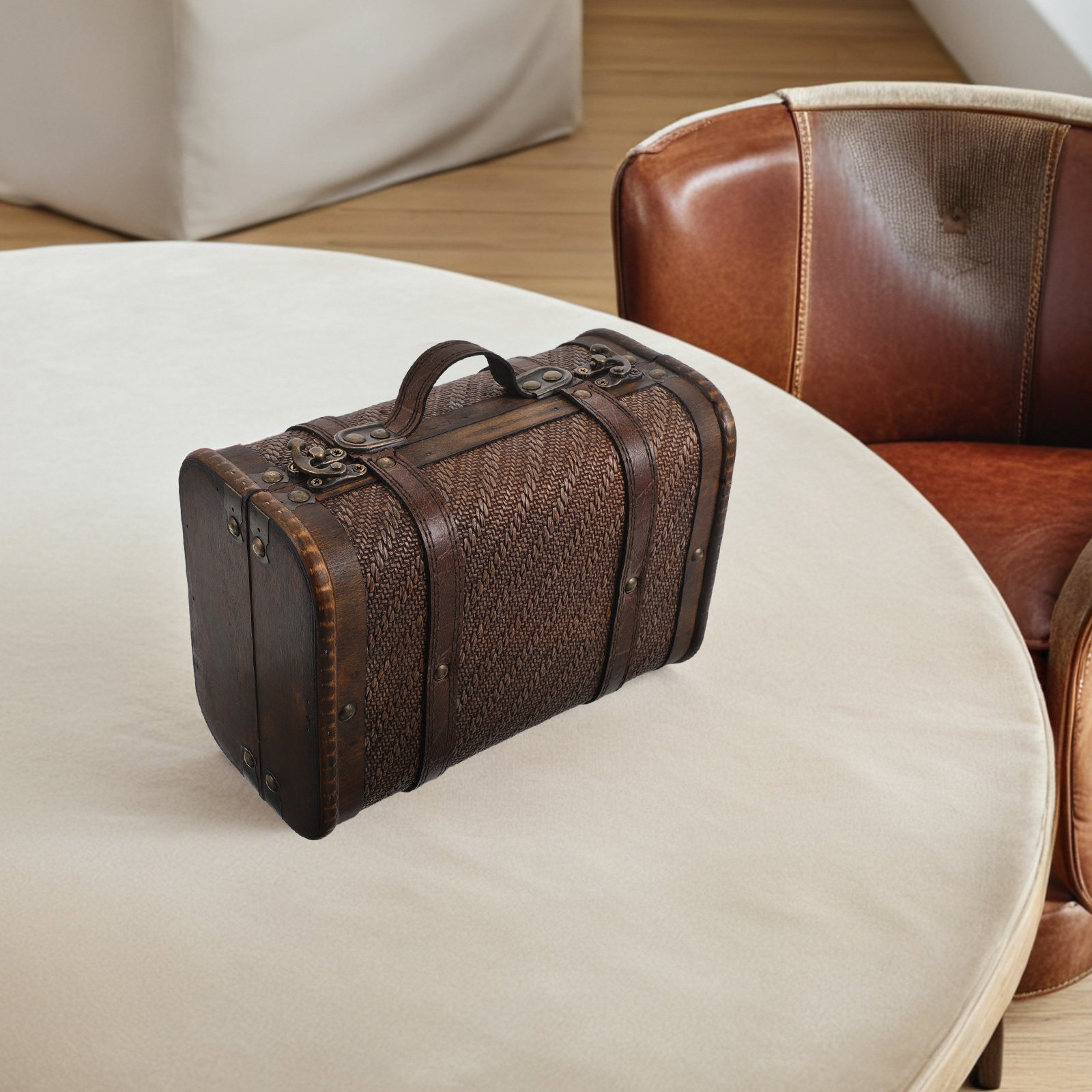 Retro drewniany pojemnik do pr – Retro Vintage Trunk Suitcase recenzja i cena